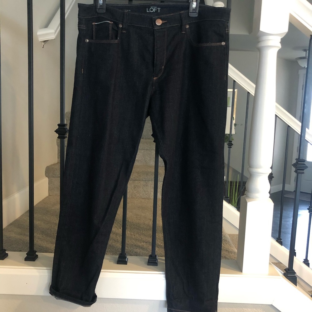 Loft relaxed skinny jeans dark denim